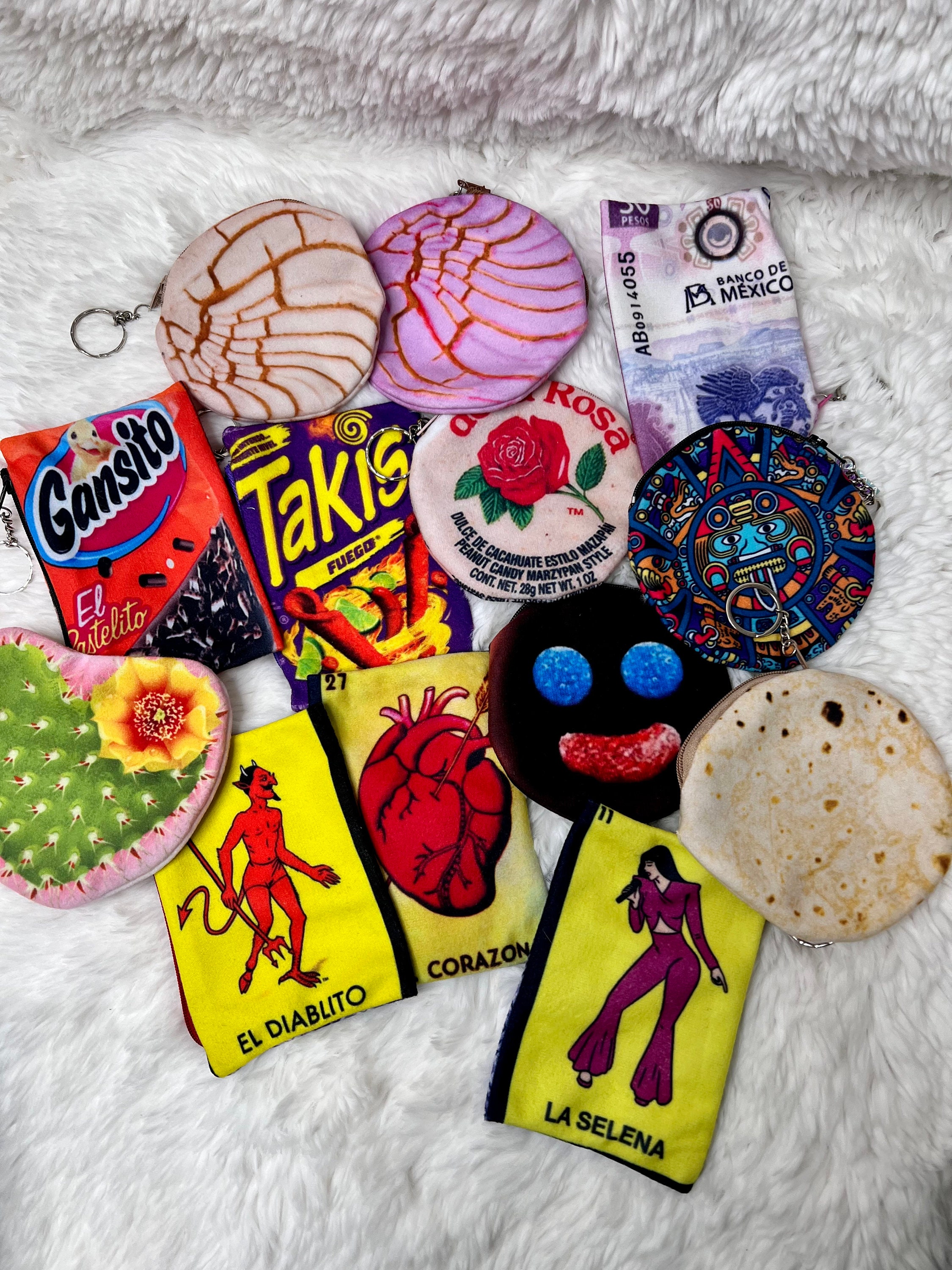 Loteria Coin Purse | Mexico Coin Purse | Conchita, Tortilla, Nopal