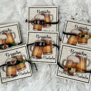 String Bracelet Mexican Beer Modelo  Dos Cervesa Bracelet Hand Made in Mexico Borracha Pero Buena Muchacha Bracelet Gift  For Beer Lover