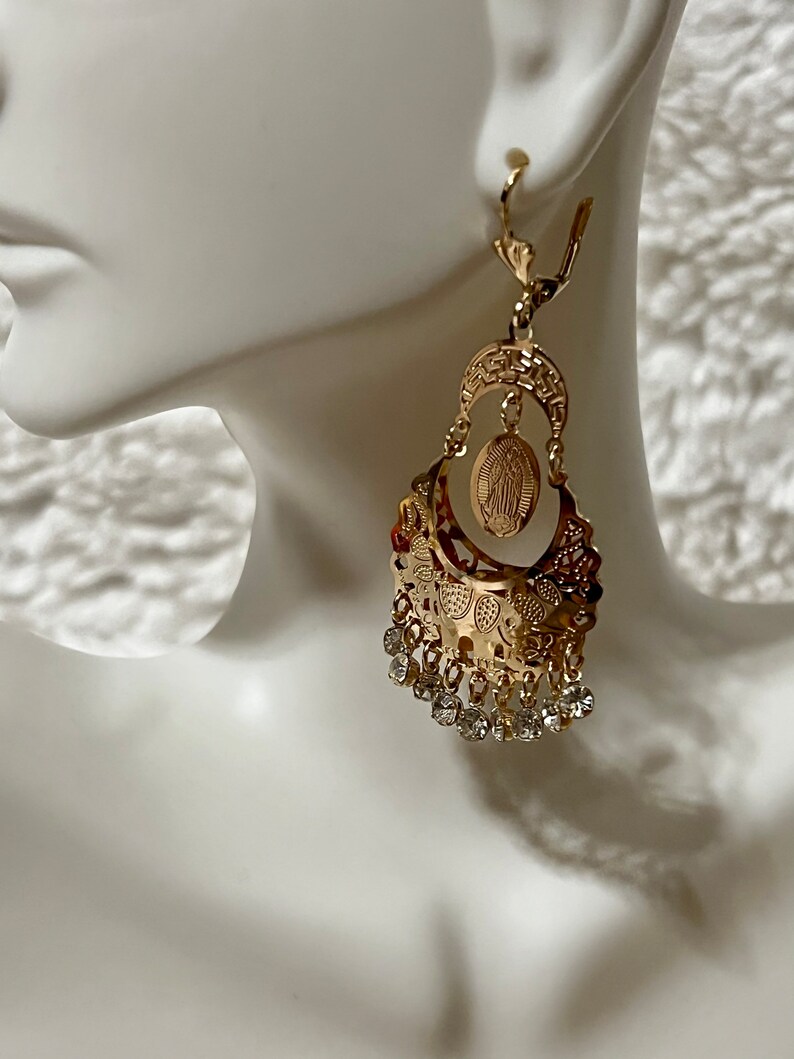 Virgin Mary Earrings Virgen De Guadalupe Earrings Etsy