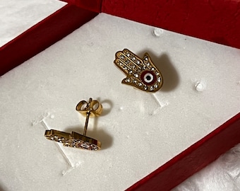 Evil Eye Earrings Hamsa Hand Earrings Evil Eye Lover Gift For Her