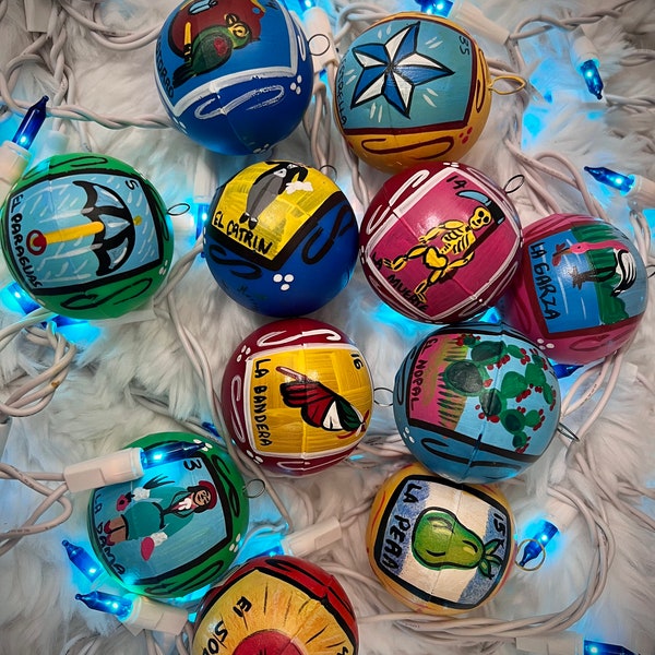 Mexican Loteria Ornaments | Hand Crafted Ornaments | Mexican Ornaments | COLORS MAY VARY