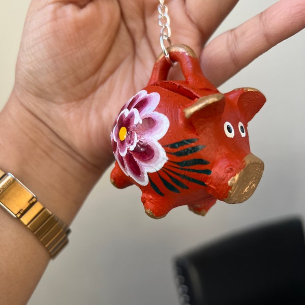 Mexican Puerquito Key Chain | Mexican Piggy Bank | Clay Piggy Bank