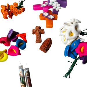 Mini Flowers For Day of the Dead Decor Mini Candles For Ofrenda Items