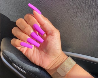 Matte Purple Nails Etsy Matte Purple Nails Etsy