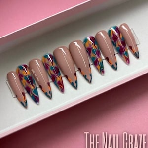 Ribbon Swirl Press On Nails | Gelx False Nails