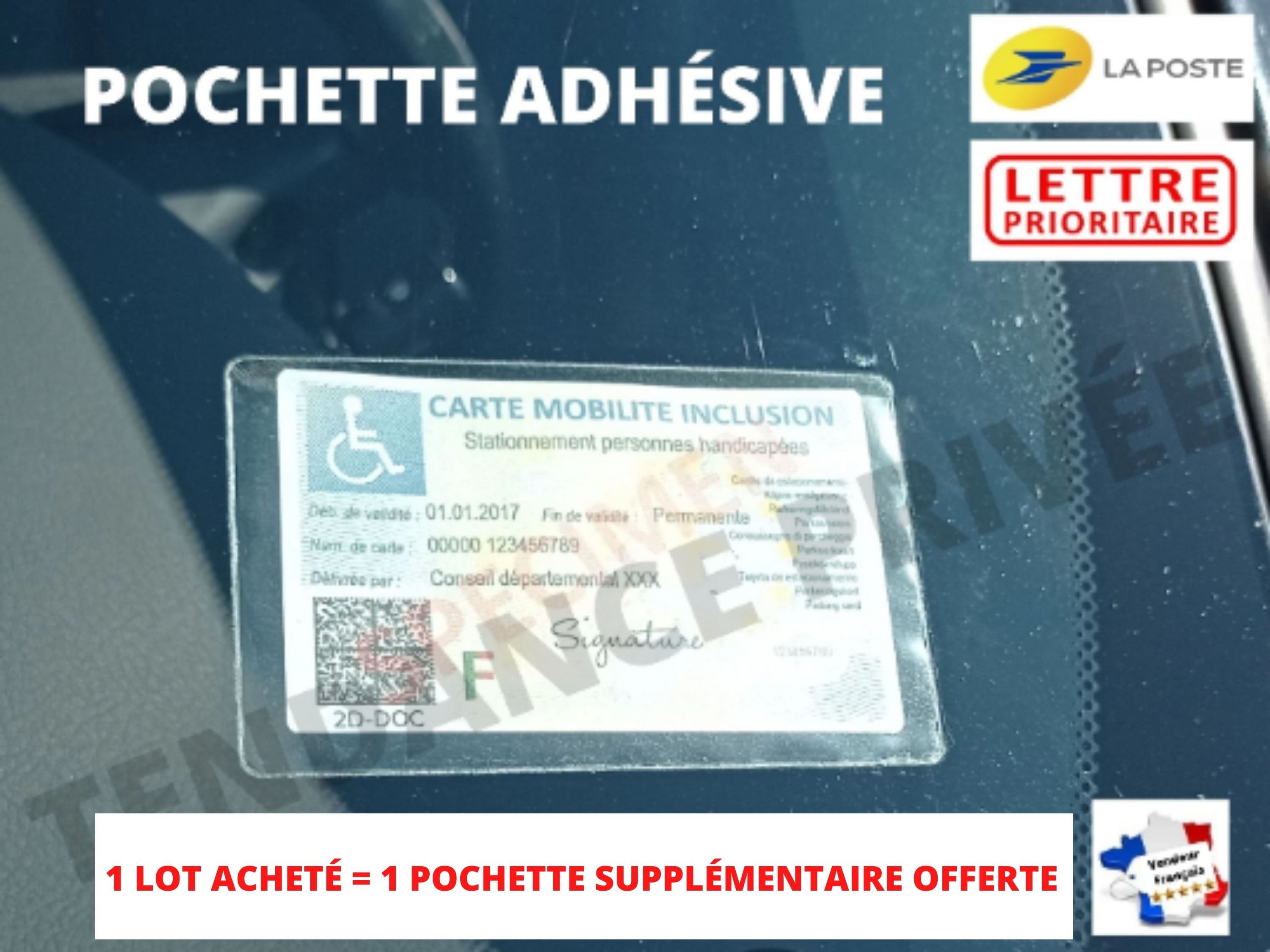 Autocollant Pare Brise, Lot de 10, Vignette Assurance Auto  Transparent-Pochette Adhesive Pare Brise pour Carte handicapé