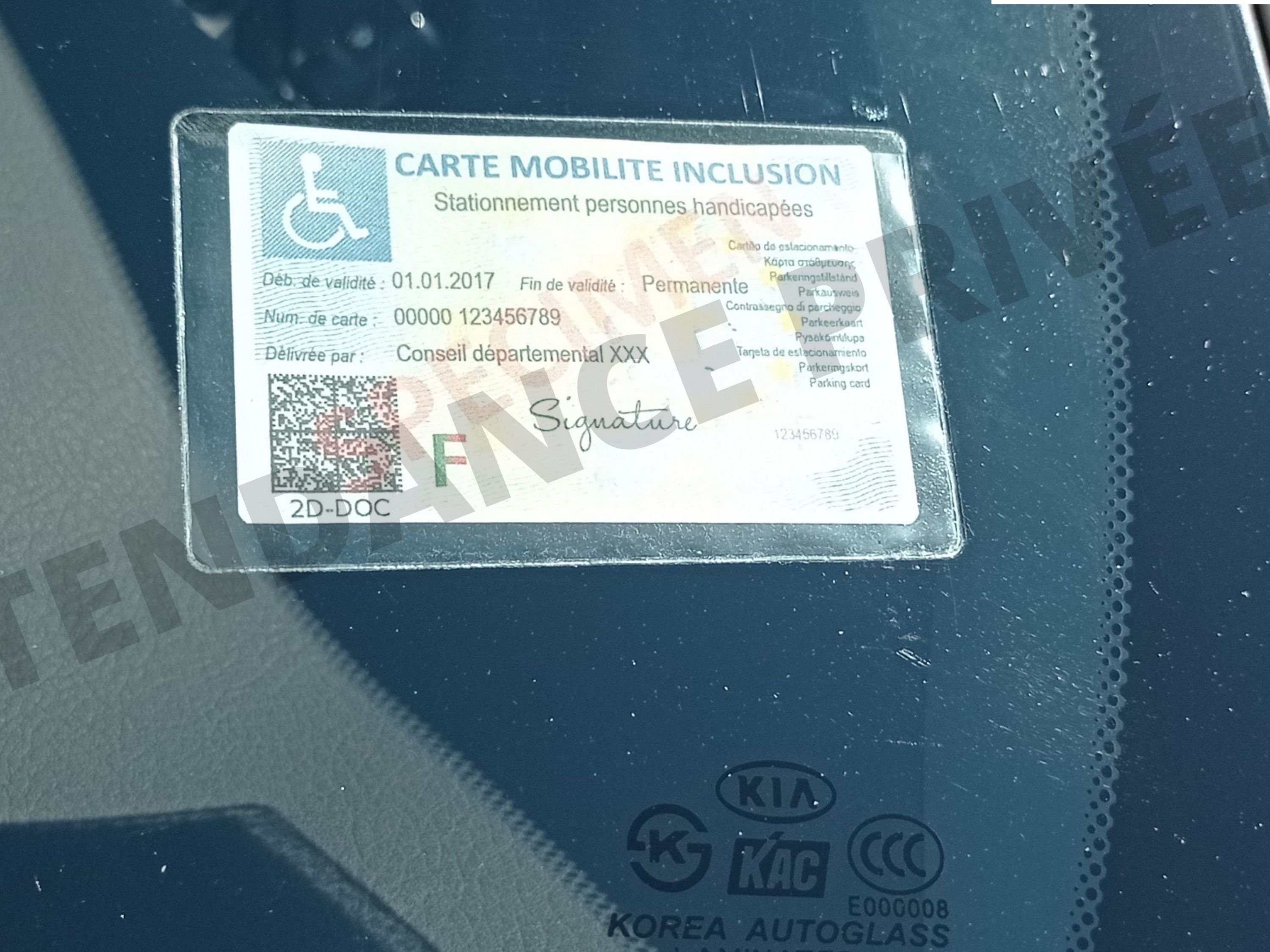 Porte Carte Mobilité Inclusion CMI LOT DE 2 Adhésif Transparent