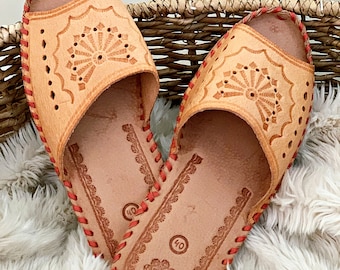 polish leather slippers