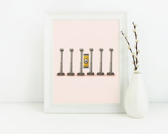 Missouri Columns Art Print | College Dorm Art Print | Columns | Art |  Tiger Columbia, Missouri Wall Art | Missouri Instant Print MO Poster
