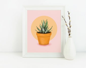 Succulent wall art | Peach Pink Succulent art print | Succulent poster | Succulent wall art | printable wall art | Succulent Printable Art