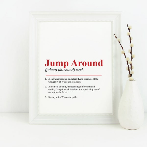 University of Wisconsin Jump Around Instant Art Print | UW Madison Wisconsin Wall Art | College Dorm Art Print | Wisconsin Badgers