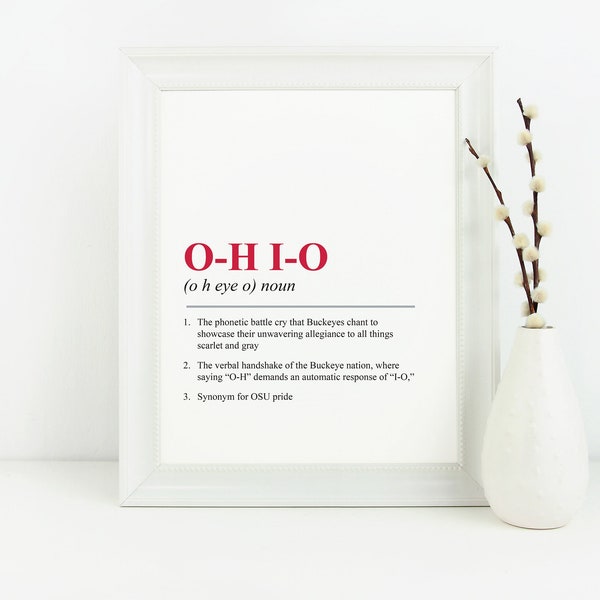 Ohio State University O-H I-O Instant Art Print | Buckeyes Wall Art | College Dorm Art Print | OSU Art | Ohio State Gifts | Digital Print