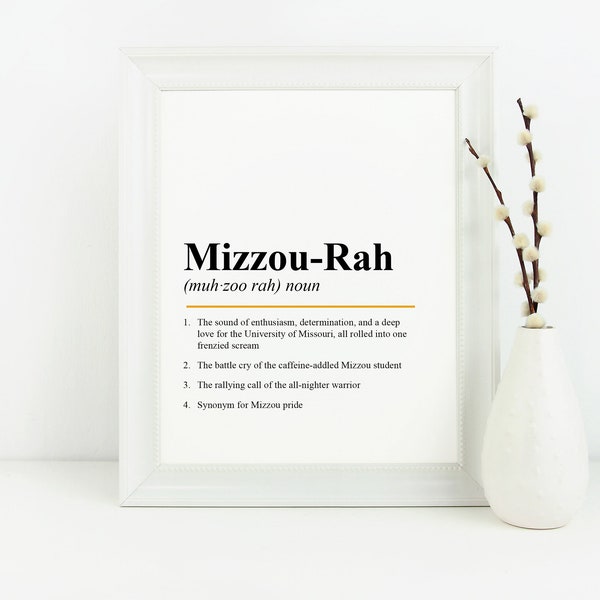 University of Missouri Mizzou Rah Art Print | Mizzou Wall Art | College Dorm Art Print | MU Art | Missouri Tigers