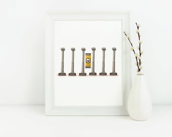 Missouri Columns Art Print | College Dorm Art Print | Columns | Art |  Tiger Columbia, Missouri Wall Art | Missouri Instant Print MO Poster