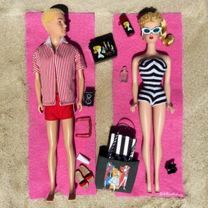 Vintage barbie and ken framed hot sale
