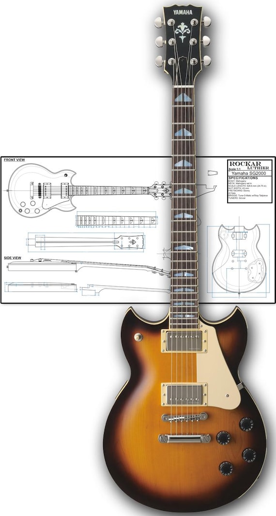 ギター YAMAHA SG2000【引き取りに来てくださる方募集】 Plans/blueprints for Luthier, Style Yamaha SG2000 Guitar - Etsy