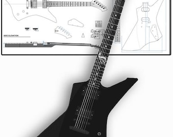 Plans/Blueprints for luthier, Style ESP LTD Snakebyte guitar