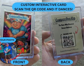 Custom One-Of-A-Kind Interactive Physical Garbage Pail Kids Made From Your Photo - It Dances! Hilarious Gift Idea For Birthdays And More!