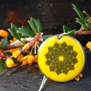 Enamel Dodecagon Pendant Necklace