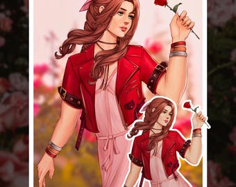 Final Fantasy VII - Aerith Gainsborough - print of sticker