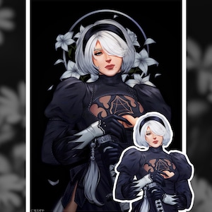 NieR Automata - 2B (Without Blindfold) - Print or Sticker