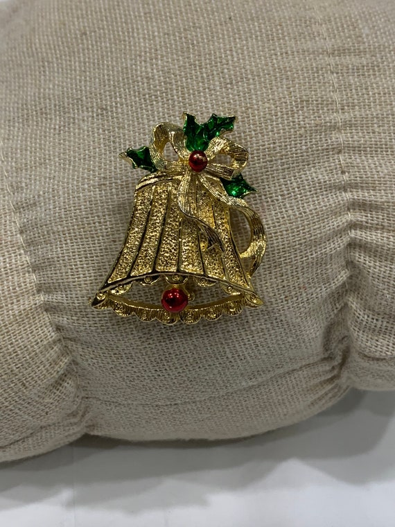 Vintage Signed Gerry’s Christmas Bell Brooches. S… - image 4