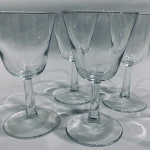 Vintage Crystal Cordial Glasses or Water Goblets. Made in France. Set of 4.