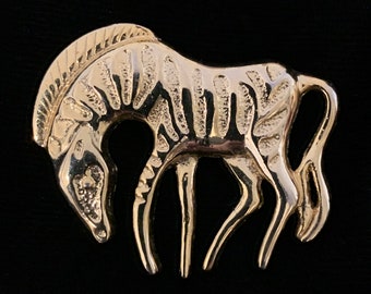 JP136. Vintage Gold Tone Zebra Brooch. New, Old Stock. - Etsy
