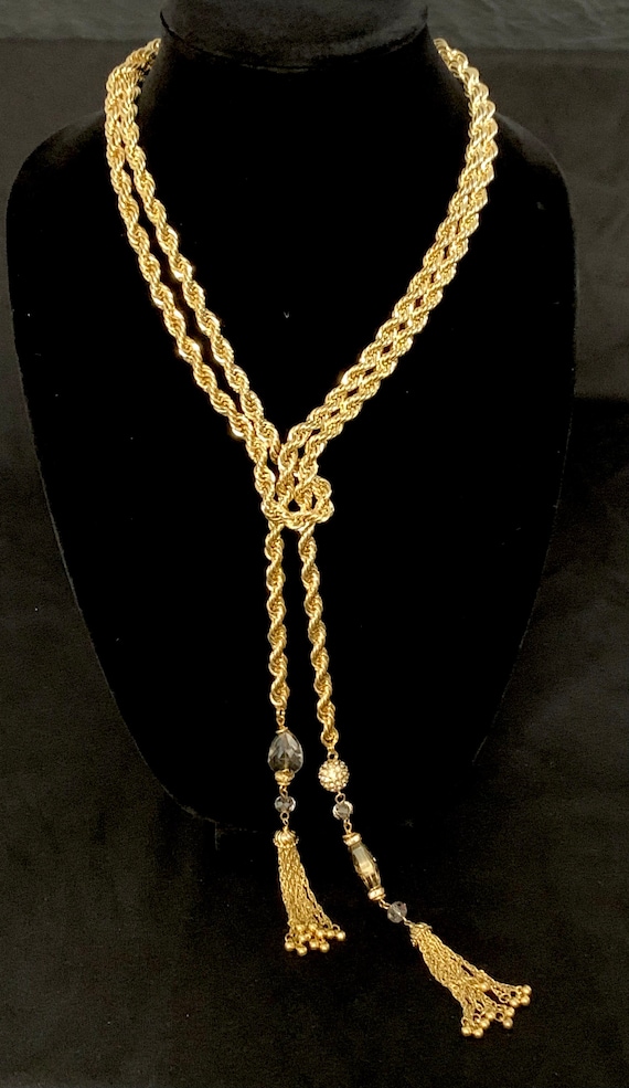 Vintage Traci Lynn Gold Tone Twisted Rope Necklace