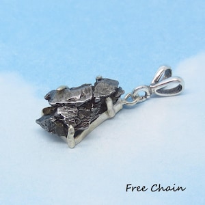 5.7g Meteorite Campo del Cielo Pendant 925 Sterling Silver 261179 Argentina Meteorite
