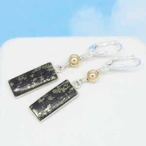 Golden Pyrite Apache Gold Earrings Sterling Silver Leverback 261488v16