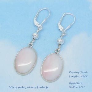 Natural Pink Opal Earrings Leverback Sterling Silver 231453