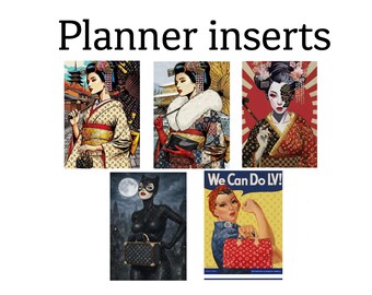 Luxury Muse Planner Inserts – Printable Fashion Art Dashboard Set - set of 5