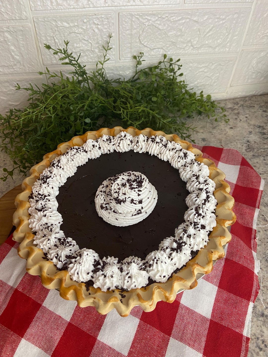 Fake Chocolate Pie: Realistic Dessert Prop, Bakery Display, Kitchen ...
