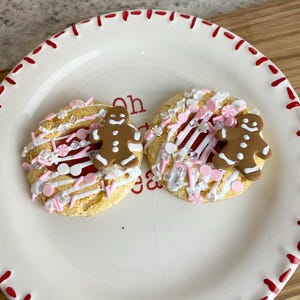 Set of 2 Faux Gingerbread Man Thumbprint Cookies, Faux Cookies, Gingerbread Man Cookies, Thumbprint Cookies, Fake Cookies, Candy Land Decor