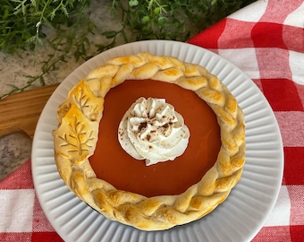 Fake Pumpkin Pie: Realistic Dessert Prop, Bakery Display, Kitchen Decor, Faux Food