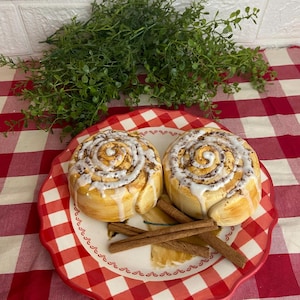 Faux Jumbo Cinnamon Roll: Handmade Coffee Bar Tiered Tray Decor