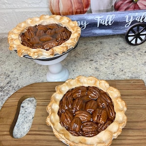 Fake Pecan Pie, Faux Pecan Pie, Fake Pie Display, Pecan Decor, Tiered Tray Decor