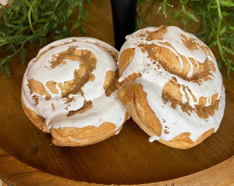 Faux Cinnamon Rolls (Set of 2): Handmade Coffee Bar Tiered Tray Decor
