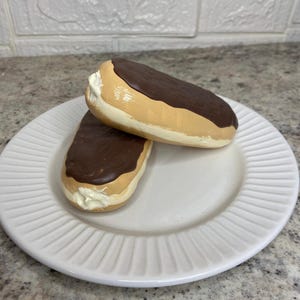Faux Chocolate Eclairs, Chocolate Eclairs, Fake Eclairs, Coffee Bar Decor, Fake pastries