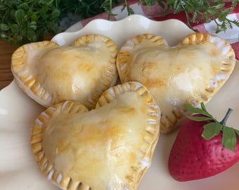 Faux Heart Shaped Hand Pies, Valentine Tiered Tray Decor