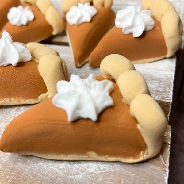 Fake Mini Pumpkin Pie Slices, Tiered Tray Decor, Fall Decor, Pumpkin Pie Cookies, Faux Pumpkin Pie, Fake Food