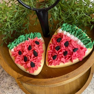 Faux Watermelon Cookies, Watermelon Decor, Tiered Tray Decor, Realistic Cookies, Summer Decor, Faux Cookies, Fake Cookies