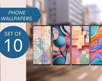 Set of 10 Phone Wallpapers | Abstract Pastel Designs | iPhone Wallpaper | Smartphone Background #1487