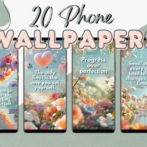 Set of 20 Phone Wallpapers | Butterly Garden Design | Motivational Quotes | iPhone Wallpaper | Smartphone Background #1284