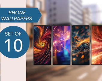 Set of 10 Phone Wallpapers | Orange Hue Designs | iPhone Wallpaper | Smartphone Background #1506