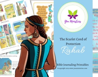Rahab, Women of the Bible, Bible Journaling Stickers, Micro Bible Card, Bible Insert, Bible Pocket, Printable, Digital Download