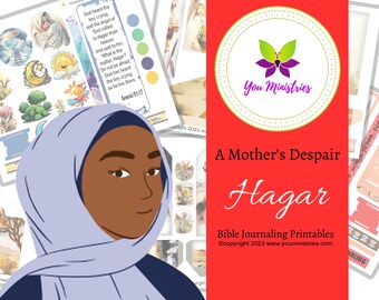 Hagar Women of the Bible series, Bible Journaling Stickers, Micro Bible Card, Bible Insert, Bible Pocket, Printable, Digital Download
