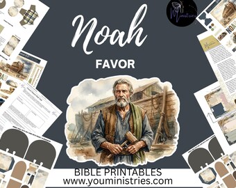 Noah | Genesis Character Study | Digital Journal Printables | Bible Journaling Ephemera | Christian Fussy Cuts