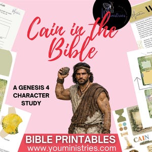 Cain Bible Study Printable | Genesis 4 Character Study for Women | Christian Devotional Worksheet and Kit |  YouTube Lesson | Downloadable
